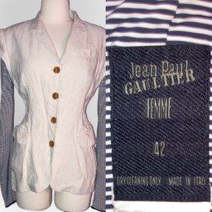 Jean Paul Gaultier Cream Button Front Women's Blazer
